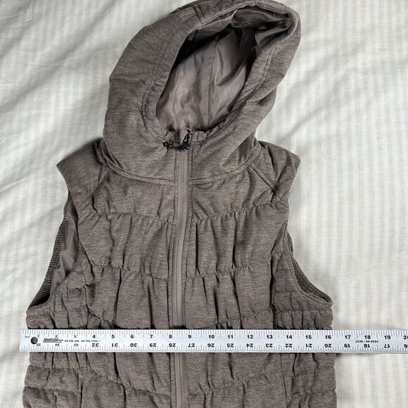 Be By Blanc Noir Vest Women’s Brown, Quilted Puffer Hooded Outdoor Vest Zip - Picture 9 of 9